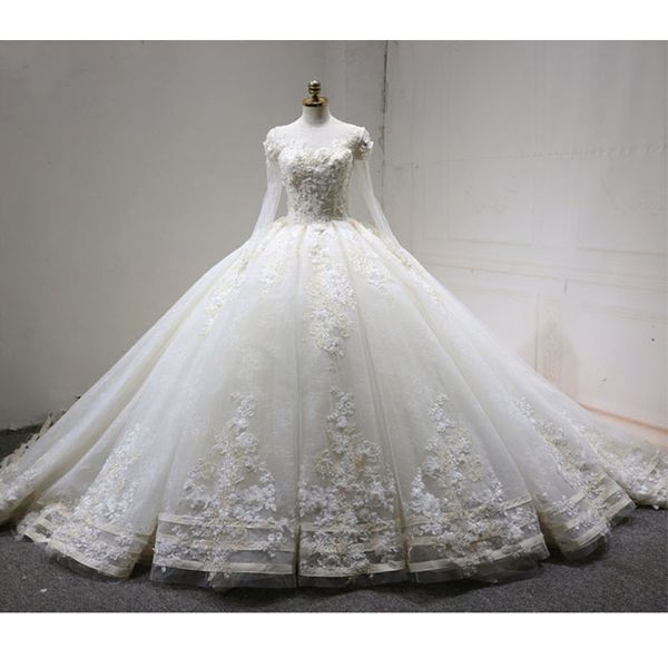 vintage sequined lace appliqued 3d flowers ball gown wedidng dresses luxury plus size saudi dubai arabia dubai bridal gown custom, White
vintage sequined lace appliqued 3d flowers ball gown wedidng dresses luxury plus size saudi dubai arabia dubai bridal gown custom, White