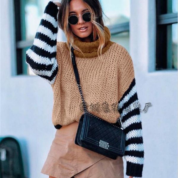 aprmhisy fashion new women sweaters autumn winter 2019 turtleneck striped patchwork knitted pullovers jumper femme, White;black
aprmhisy fashion new women sweaters autumn winter 2019 turtleneck striped patchwork knitted pullovers jumper femme, White;black
