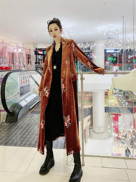flower embroidery lengthen coat ladies england elegant overcoats spring autumn trench coat women velvet luxury trenchcoat female, Tan;black
flower embroidery lengthen coat ladies england elegant overcoats spring autumn trench coat women velvet luxury trenchcoat female, Tan;black