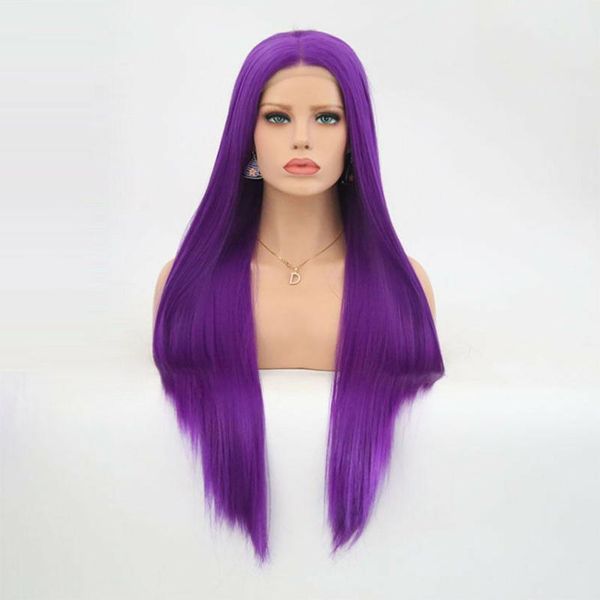 aimeya middle part long purple straight wigs for women heat resistant synthetic lace front wigs half hand tied natural hairline, Black
aimeya middle part long purple straight wigs for women heat resistant synthetic lace front wigs half hand tied natural hairline, Black