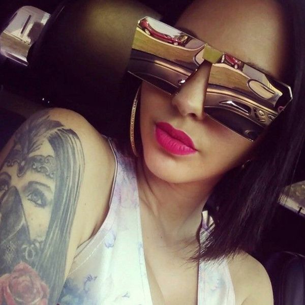women fashion oversized sunglasses ocean color lenses rimless square sun glasses large glasses eyewear female accessories, White;black
women fashion oversized sunglasses ocean color lenses rimless square sun glasses large glasses eyewear female accessories, White;black
