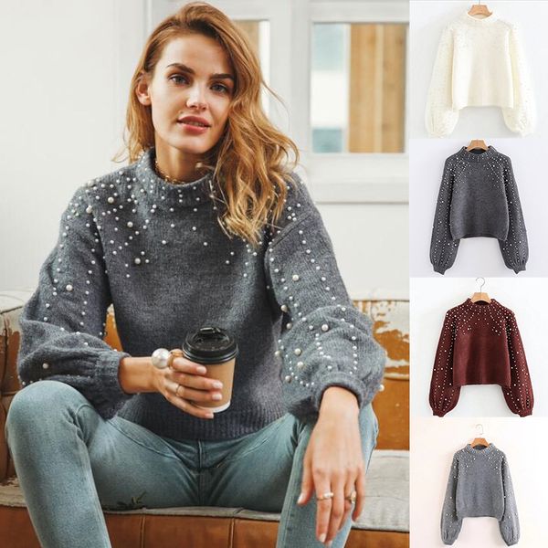 winter knit sweater women high elastic pearl sweater women oversize pullover long lantern sleeve women's oversize, White;black
winter knit sweater women high elastic pearl sweater women oversize pullover long lantern sleeve women's oversize, White;black