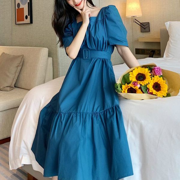 summer 2020 elegant a-line long dress sashes high waist puff sleeve sqaure collar casual loose mid-calf dress female korea style, White;black
summer 2020 elegant a-line long dress sashes high waist puff sleeve sqaure collar casual loose mid-calf dress female korea style, White;black