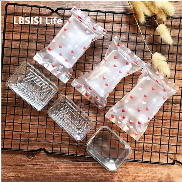 lbsisi life 100шт матовое сердце цветок горячий мешок уплотнения ананасовый торт нуга конфеты фасоль сорбет пакет пластиковые пакеты с дном