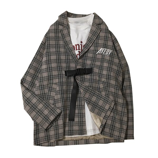 men fashion casual plaid jacket male japan harajuku streetwear hip hop loose suit coat overcoat autumn spring clothing, Black;brown
men fashion casual plaid jacket male japan harajuku streetwear hip hop loose suit coat overcoat autumn spring clothing, Black;brown