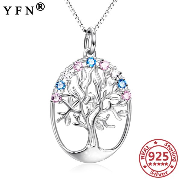 yfn стерлингового серебра 925 кулон ожерелье дерево жизни кристалл циркон серебряная цепь женщины 925 ювелирные изделия для женщин подвески, Silver 
yfn стерлингового серебра 925 кулон ожерелье дерево жизни кристалл циркон серебряная цепь женщины 925 ювелирные изделия для женщин подвески, Silver