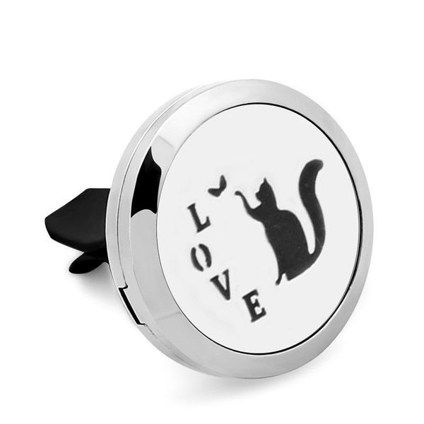 car mini vent clip air freshener essential oil diffuser 316l stainless steel locket 1pads love cat
car mini vent clip air freshener essential oil diffuser 316l stainless steel locket 1pads love cat