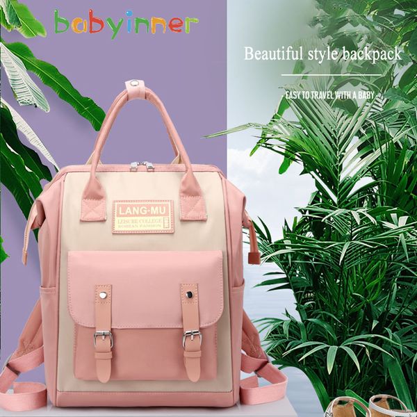Babyinner Factory New Fashion Large Capacity Mummy Bag Backpack Multifunctional Waterproof Maternity Outing Handbag Customized