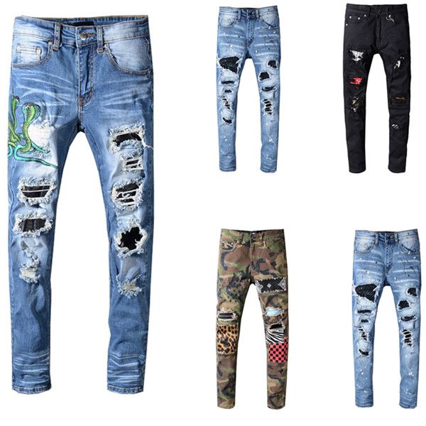 ami ri brand mens jeans distressed ripped biker jeans slim fit motorcycle biker denim jeans for men 2019 fashion designer pants, Blue
ami ri brand mens jeans distressed ripped biker jeans slim fit motorcycle biker denim jeans for men 2019 fashion designer pants, Blue