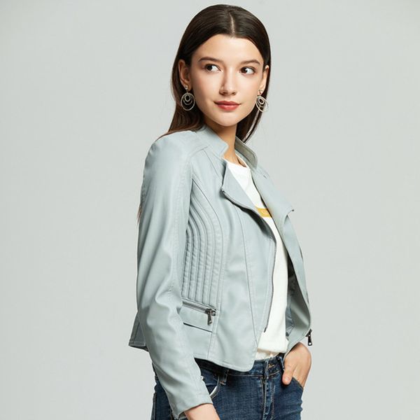 women clothes 2019 faux leather jacket autumn zipper motorcycle pu leather jackets female european slim short biker coat outwear, Black
women clothes 2019 faux leather jacket autumn zipper motorcycle pu leather jackets female european slim short biker coat outwear, Black