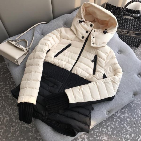 new style women splice color down coat slim down jacket hooded waterproof thick ski down parkas, Black
new style women splice color down coat slim down jacket hooded waterproof thick ski down parkas, Black