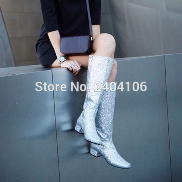 fashion gold silver low heel glitter knee high boots sequined long rain booties ladies nightclub fetish shoes big size 41-45, Black
fashion gold silver low heel glitter knee high boots sequined long rain booties ladies nightclub fetish shoes big size 41-45, Black