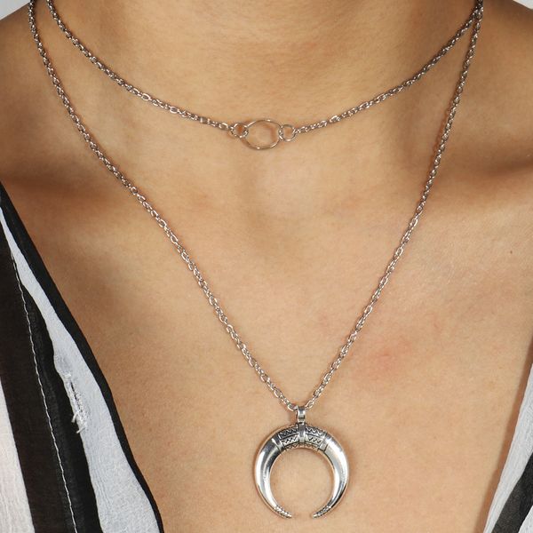 fashion double layer circles moon alloy necklaces & pendants for women clavicle chain jewelry party diy making gifts, Golden;silver
fashion double layer circles moon alloy necklaces & pendants for women clavicle chain jewelry party diy making gifts, Golden;silver