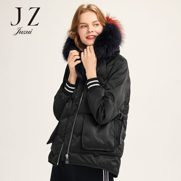 women's gradient braids fur collar detachable down jacket women short paragraph juzui, Black
women's gradient braids fur collar detachable down jacket women short paragraph juzui, Black
