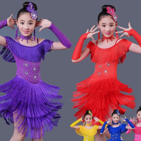 tassel child children professional latin dance dress for girls salsa spandex cha cha samba ballroom dancing dresses kids fringe, Black;red
tassel child children professional latin dance dress for girls salsa spandex cha cha samba ballroom dancing dresses kids fringe, Black;red