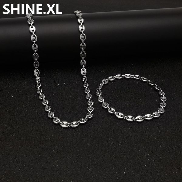 2020 new stainless steel coffee bean chain 22"necklace and 8"bracelets fashion hip hop jewelry set gold chain for men, Silver
2020 new stainless steel coffee bean chain 22"necklace and 8"bracelets fashion hip hop jewelry set gold chain for men, Silver