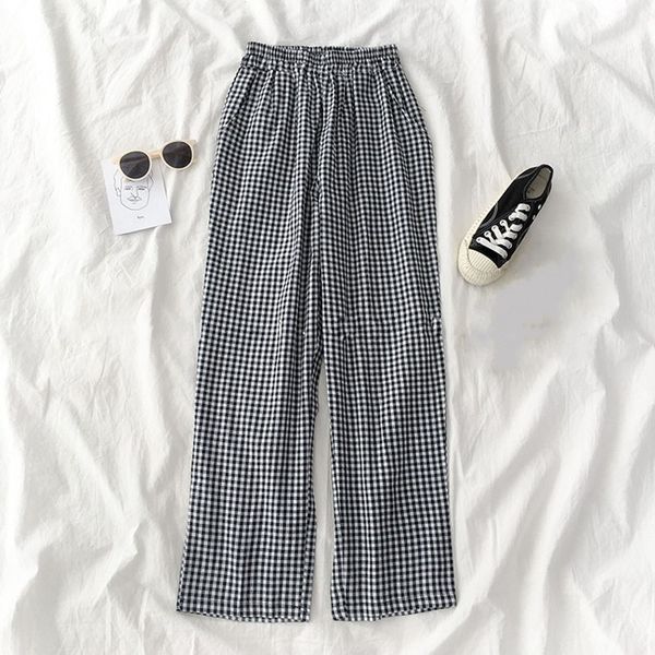 pants women plaid retro pockets elastic waist korean style all-match womens spring 2020 long trousers straight leisure loose, Black;white
pants women plaid retro pockets elastic waist korean style all-match womens spring 2020 long trousers straight leisure loose, Black;white