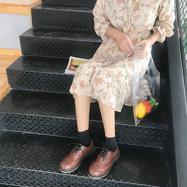 2020 new student soft sister wild brock single shoes flat british college wind small leather shoes women, Black
2020 new student soft sister wild brock single shoes flat british college wind small leather shoes women, Black