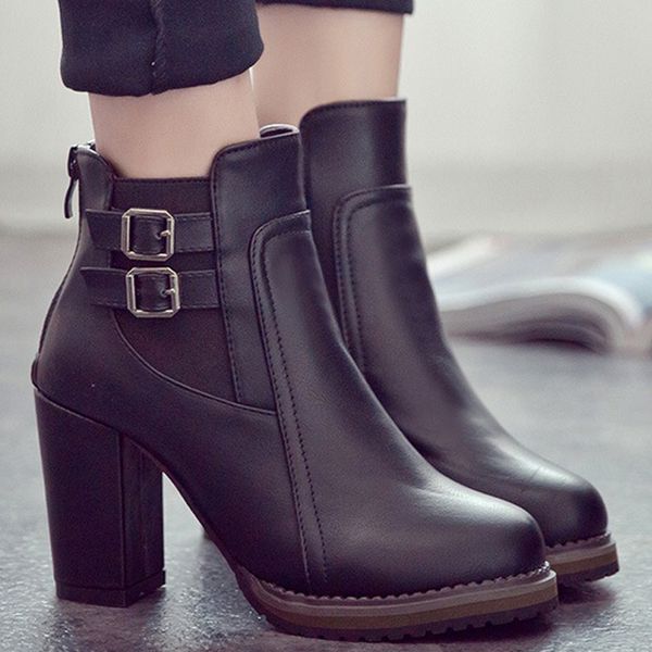 women boots buckle women shoes for boots female winter ankle for winter shoes booties high heels, Black
women boots buckle women shoes for boots female winter ankle for winter shoes booties high heels, Black