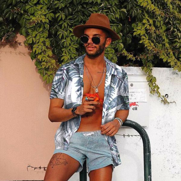 2019 men's summer vintage casual shirt fashion print beachwear breathable short sleeve shirts tee, White;black
2019 men's summer vintage casual shirt fashion print beachwear breathable short sleeve shirts tee, White;black