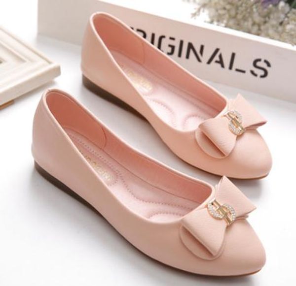 women's shoes in spring and autumn flat bottom round head bowknot @13, Black