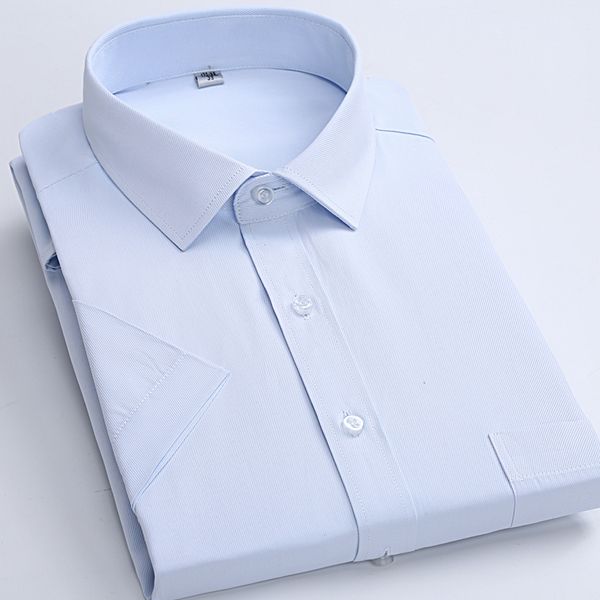 summer short sleeve men's twill solid dress shirt slim fit easy care plain striped formal work shirts for business, White;black
summer short sleeve men's twill solid dress shirt slim fit easy care plain striped formal work shirts for business, White;black