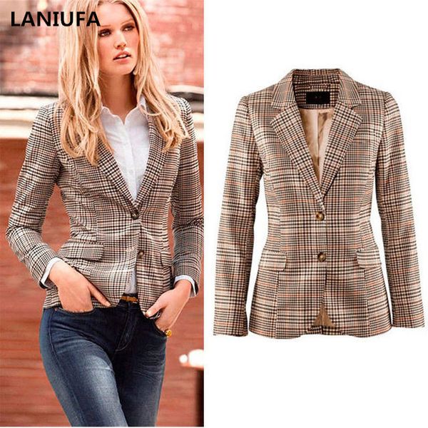 single breasted plaid women blazer pockets jackets female retro suits coat feminino blazers outerwear blazers women high quality, White;black
single breasted plaid women blazer pockets jackets female retro suits coat feminino blazers outerwear blazers women high quality, White;black