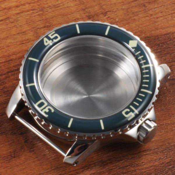 45mm blue bezel polished silver watch case stainless steel case hardened fit miyota 8205 8215 821a eta 2836 movement, Slivery;brown
45mm blue bezel polished silver watch case stainless steel case hardened fit miyota 8205 8215 821a eta 2836 movement, Slivery;brown