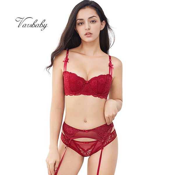 varsbaby france half cup lace bra sets for women bra+panties+garters 3 piece/lots, Red;black
varsbaby france half cup lace bra sets for women bra+panties+garters 3 piece/lots, Red;black