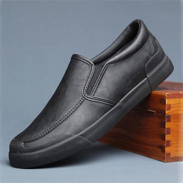 2019 new men's vulcanize shoes lazy tide simple casual leather shoes british style men's loafer shoes designer slip-on sneakers t2, Black
2019 new men's vulcanize shoes lazy tide simple casual leather shoes british style men's loafer shoes designer slip-on sneakers t2, Black