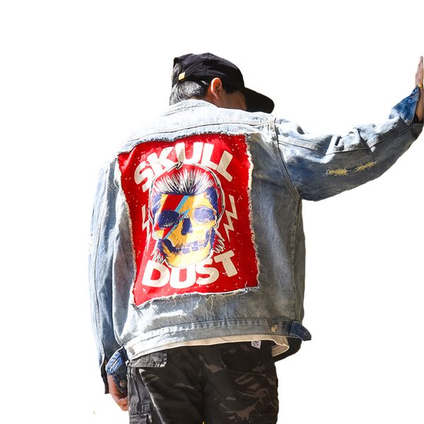 2018 united states street casual men outwear rock skull denim jacket vintage hole patch designs leisure cowboy coat outerwear, Black;brown
2018 united states street casual men outwear rock skull denim jacket vintage hole patch designs leisure cowboy coat outerwear, Black;brown