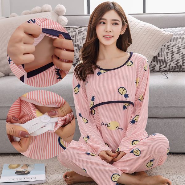 pregnant pajamas long-sleeved women clothes breastfeeding clothing feeding suits homewear maternity sleepwear, Blue;gray
pregnant pajamas long-sleeved women clothes breastfeeding clothing feeding suits homewear maternity sleepwear, Blue;gray