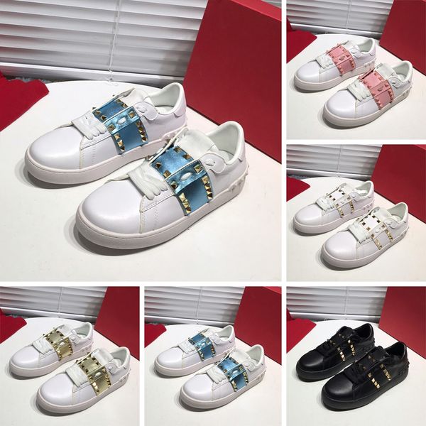 women men handsome sneakers outdoor sport party genuine leather glittery bottom studded spikes flats shoes fashion luxury casual shoes, Black 
women men handsome sneakers outdoor sport party genuine leather glittery bottom studded spikes flats shoes fashion luxury casual shoes, Black