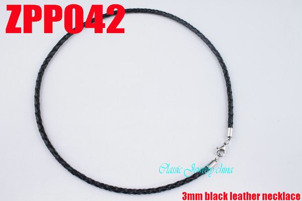 3mm black real leather weaving necklace diy stainless steel jewelry accessories 20pcs zpp042, Silver
3mm black real leather weaving necklace diy stainless steel jewelry accessories 20pcs zpp042, Silver