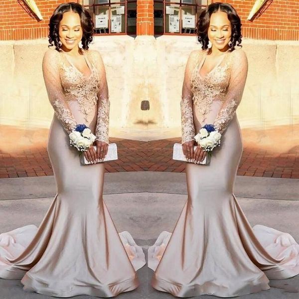 Deep V Neck Prom Dresses 2019 See Through Lace Appliques Long Sleeve Evening Gowns Sweep Train Mermaid Formal Party Dress Cheap
Deep V Neck Prom Dresses 2019 See Through Lace Appliques Long Sleeve Evening Gowns Sweep Train Mermaid Formal Party Dress Cheap
