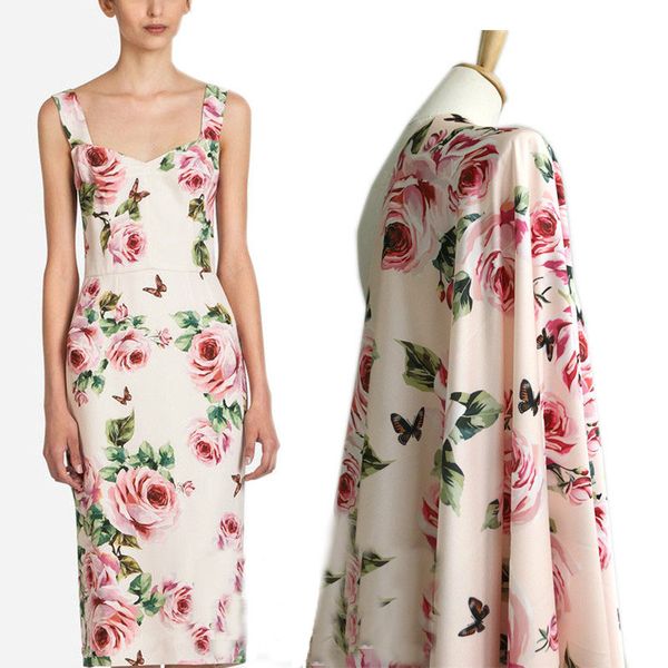 european and american brands with the same pattern spring and summer stretch satin rose pattern digital printing fashion fabric, Black;white
european and american brands with the same pattern spring and summer stretch satin rose pattern digital printing fashion fabric, Black;white