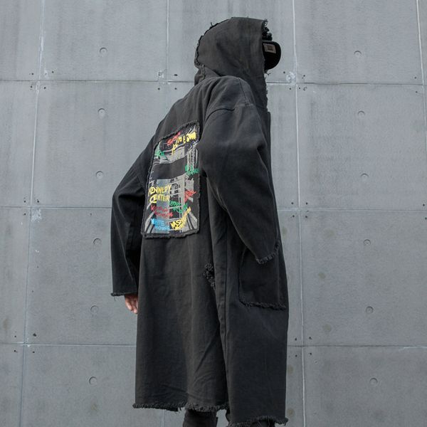 men streetwear hip hop punk gothic hooded windbreaker jacket male vintage loose casual long denim trench coat outerwear overcoat, Tan;black
men streetwear hip hop punk gothic hooded windbreaker jacket male vintage loose casual long denim trench coat outerwear overcoat, Tan;black