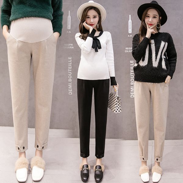beige/black 2019 pregnant women belly pants spring outside wear abdomen wide-legged trousers maternity formal work pants buttons, White
beige/black 2019 pregnant women belly pants spring outside wear abdomen wide-legged trousers maternity formal work pants buttons, White
