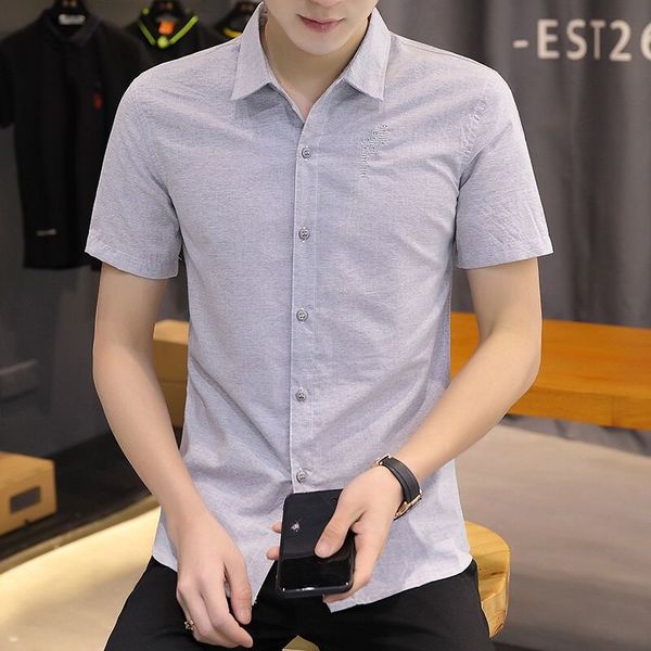 2020 summer new men's short-sleeved shirt youth korean slim solid color short-sleeved shirt casual inch men's clothing, White;black
2020 summer new men's short-sleeved shirt youth korean slim solid color short-sleeved shirt casual inch men's clothing, White;black