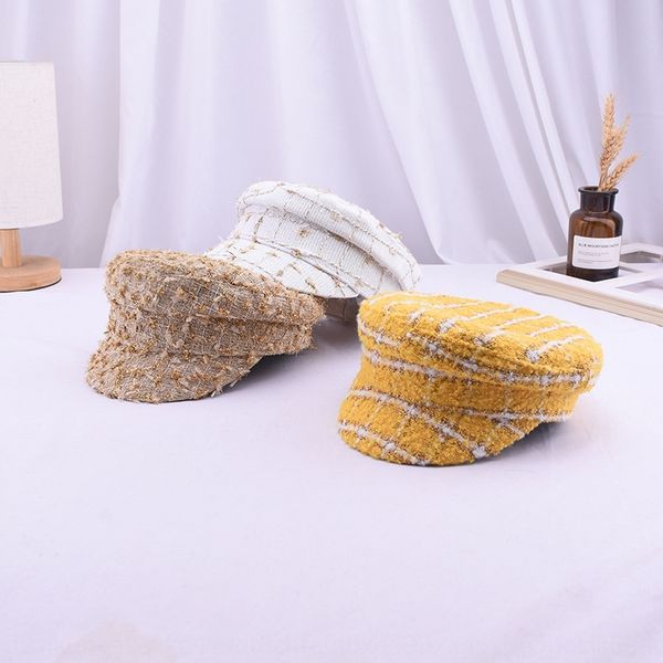 19 gold hat flat cap wire navy hat zitian lady all-match plaid flat cap tide, Blue;gray
19 gold hat flat cap wire navy hat zitian lady all-match plaid flat cap tide, Blue;gray