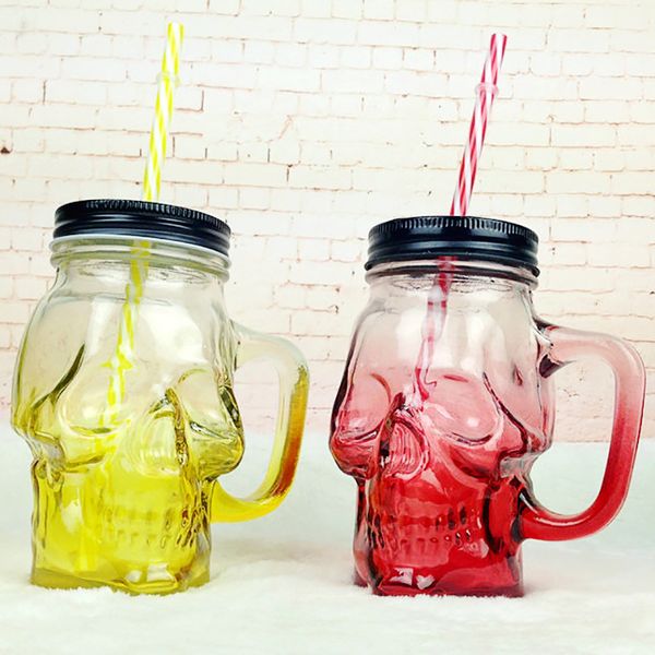 500ml colored skull straw mug with lid handle mason bottle juice drink straw cup gradient creative mug cold drink cup
500ml colored skull straw mug with lid handle mason bottle juice drink straw cup gradient creative mug cold drink cup