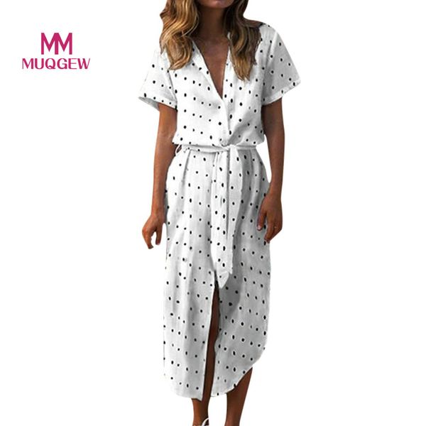 MUQGEW Women Dress Sexy Casual Daily Dot Printing Dresses White Bow Tie V Neck Dot Button Short Sleeve Soild Long Dress Vestido
MUQGEW Women Dress Sexy Casual Daily Dot Printing Dresses White Bow Tie V Neck Dot Button Short Sleeve Soild Long Dress Vestido