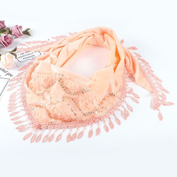 fashion women shiny sequin scarf elegant stereo rose flower lace scarves solid color casual triangle shawl scarf with tassel, Blue;gray
fashion women shiny sequin scarf elegant stereo rose flower lace scarves solid color casual triangle shawl scarf with tassel, Blue;gray