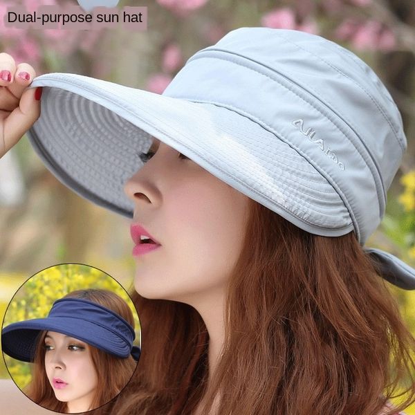 women's summer korean tide uv-proof women's summer sun large edge empty dual-purpose outdoor mountaineering hat sun hat, Blue;gray
women's summer korean tide uv-proof women's summer sun large edge empty dual-purpose outdoor mountaineering hat sun hat, Blue;gray
