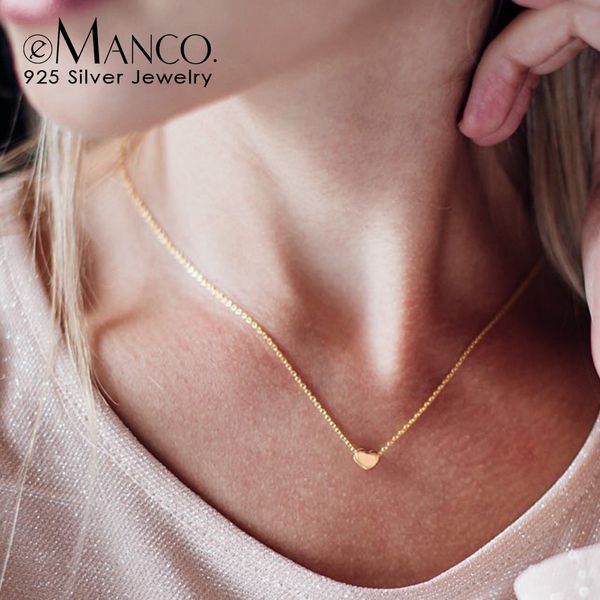 emanco 925 sterling silver necklace heart necklace gold color chain pendant choker necklace for women fine jewelry drop shipping
emanco 925 sterling silver necklace heart necklace gold color chain pendant choker necklace for women fine jewelry drop shipping