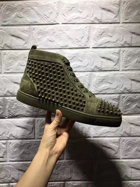new mens womens high green suede red bottom casual shoes,spikes fashion gentleman designer lace-up sneakers leisure trainers footwear, Black
new mens womens high green suede red bottom casual shoes,spikes fashion gentleman designer lace-up sneakers leisure trainers footwear, Black