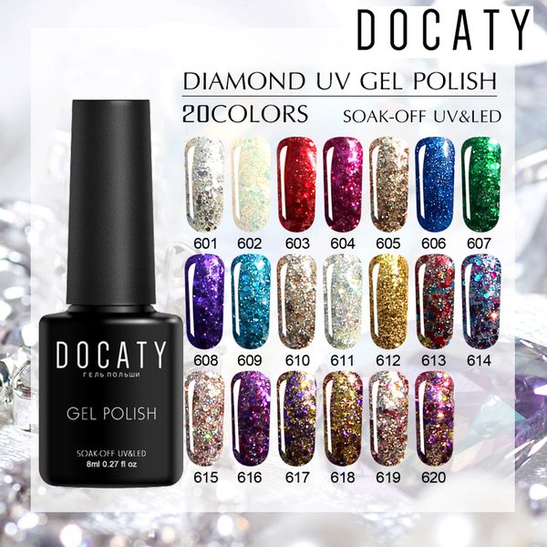 docaty 2019 diamond nail gel varnishes glitter led uv gel polish shiny sequins nail polish vernis semi permanent gellak, Red;pink
docaty 2019 diamond nail gel varnishes glitter led uv gel polish shiny sequins nail polish vernis semi permanent gellak, Red;pink