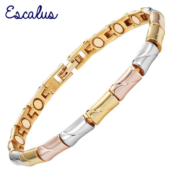 escalus ladies attractive elegant tri-color magnetic bracelet for pain relief fashion jewelry in gold-rose gold-silver, Black
escalus ladies attractive elegant tri-color magnetic bracelet for pain relief fashion jewelry in gold-rose gold-silver, Black