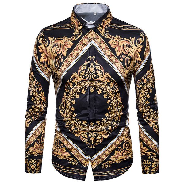 мужская мода с длинным рукавом дизайнерские футболки цветочные printed мужчины novel turn down neck повседневная рубашка high chic designer, White;black 
мужская мода с длинным рукавом дизайнерские футболки цветочные printed мужчины novel turn down neck повседневная рубашка high chic designer, White;black