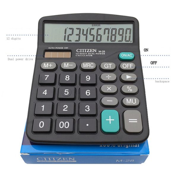 

Solar Calculator 12 Digit Large Screen Calculators Fashion Computer Financial Accounting Office Supplies